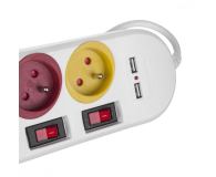 Maclean 4 gniazda + 2xUSB przedłużacz MCE229W Biała - 1376945 - zdjęcie 5